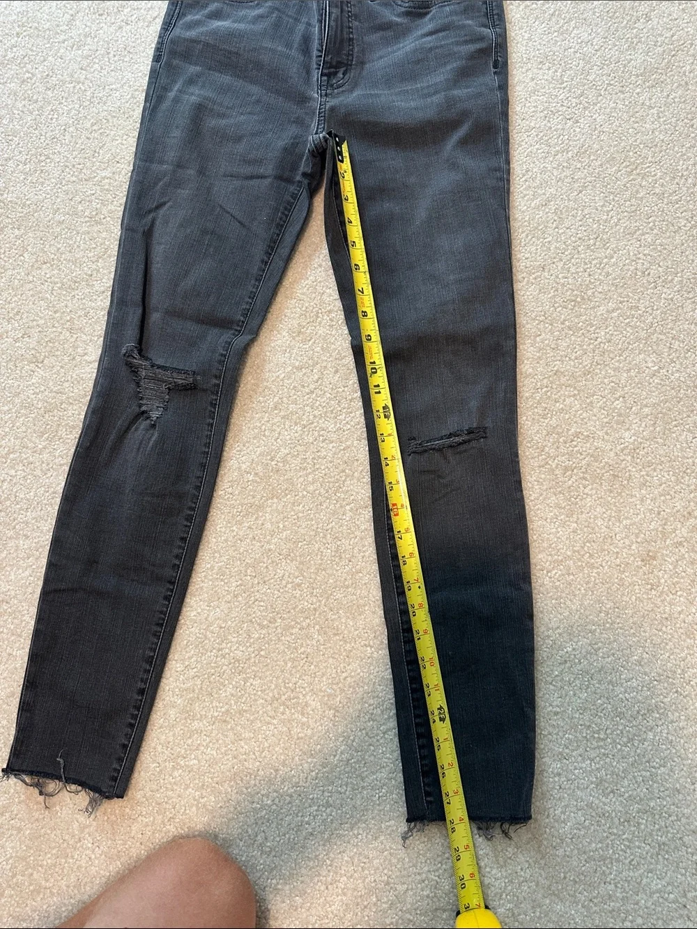 Madewell Black Distressed Skinny Jeans